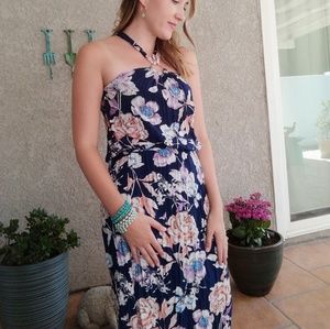 Maxi floral tropical dress